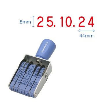 回転ゴム印 エルゴグリップ 欧文日付 ゴシック体 1号