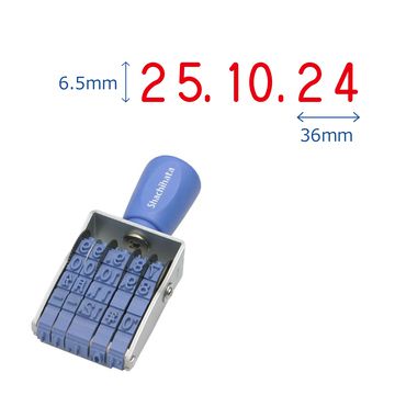 回転ゴム印 エルゴグリップ 欧文日付 ゴシック体 2号