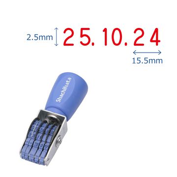 回転ゴム印 エルゴグリップ 欧文日付 ゴシック体 6号