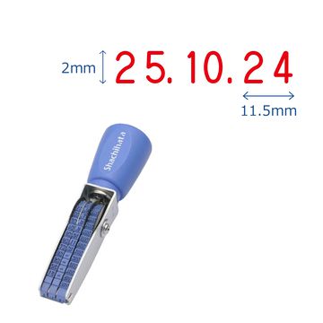 回転ゴム印 エルゴグリップ 欧文日付 ゴシック体 6号3連