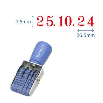 回転ゴム印 エルゴグリップ 欧文日付 明朝体 3号