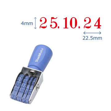 回転ゴム印 エルゴグリップ 欧文日付 明朝体 4号