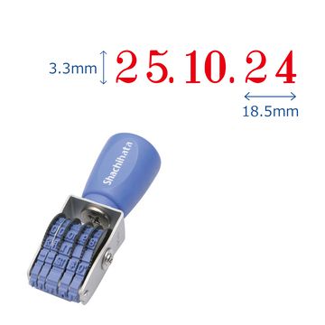 回転ゴム印 エルゴグリップ 欧文日付 明朝体 5号