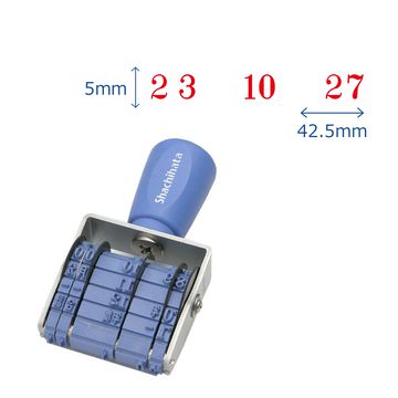 回転ゴム印 エルゴグリップ 欧文トビ日付 明朝体 3号