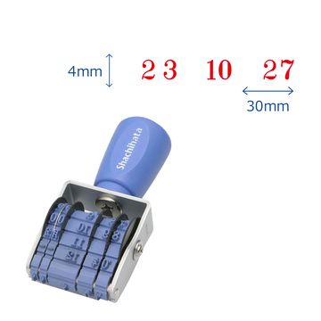 回転ゴム印 エルゴグリップ 欧文トビ日付 明朝体 4号（手形用）