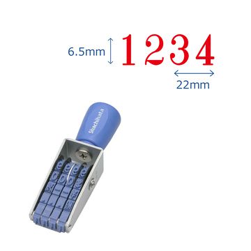 回転ゴム印 エルゴグリップ 欧文4連 明朝体 2号