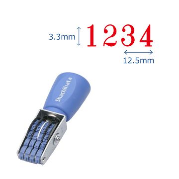 回転ゴム印 エルゴグリップ 欧文4連 明朝体 5号