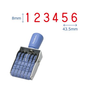 回転ゴム印 エルゴグリップ 欧文6連 ゴシック体 1号