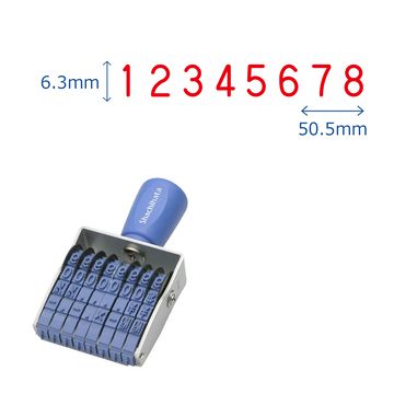 回転ゴム印 エルゴグリップ 欧文8連 ゴシック体 2号