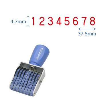 回転ゴム印 エルゴグリップ 欧文8連 ゴシック体 4号