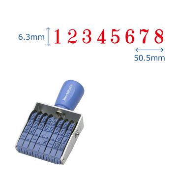 回転ゴム印 エルゴグリップ 欧文8連 明朝体 2号