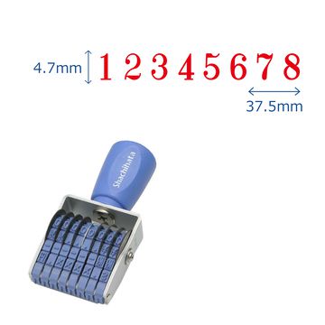 回転ゴム印 エルゴグリップ 欧文8連 明朝体 3号