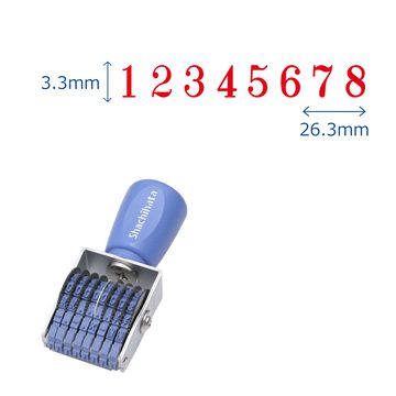 回転ゴム印 エルゴグリップ 欧文8連 明朝体 5号