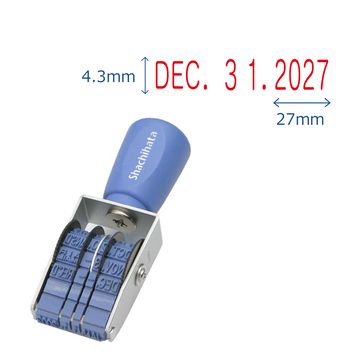 回転ゴム印 エルゴグリップ 西暦日付 ゴシック体 3号