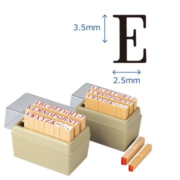 柄付ゴム印 アルファベットセット 5号