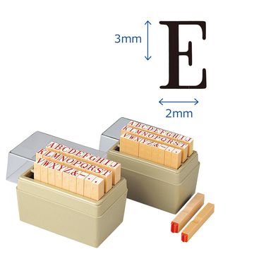 柄付ゴム印 アルファベットセット 6号