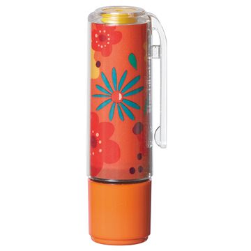 シャチハタ ネーム9 着せ替えパーツ クリップホルダー&キャップ フラワー柄オレンジ