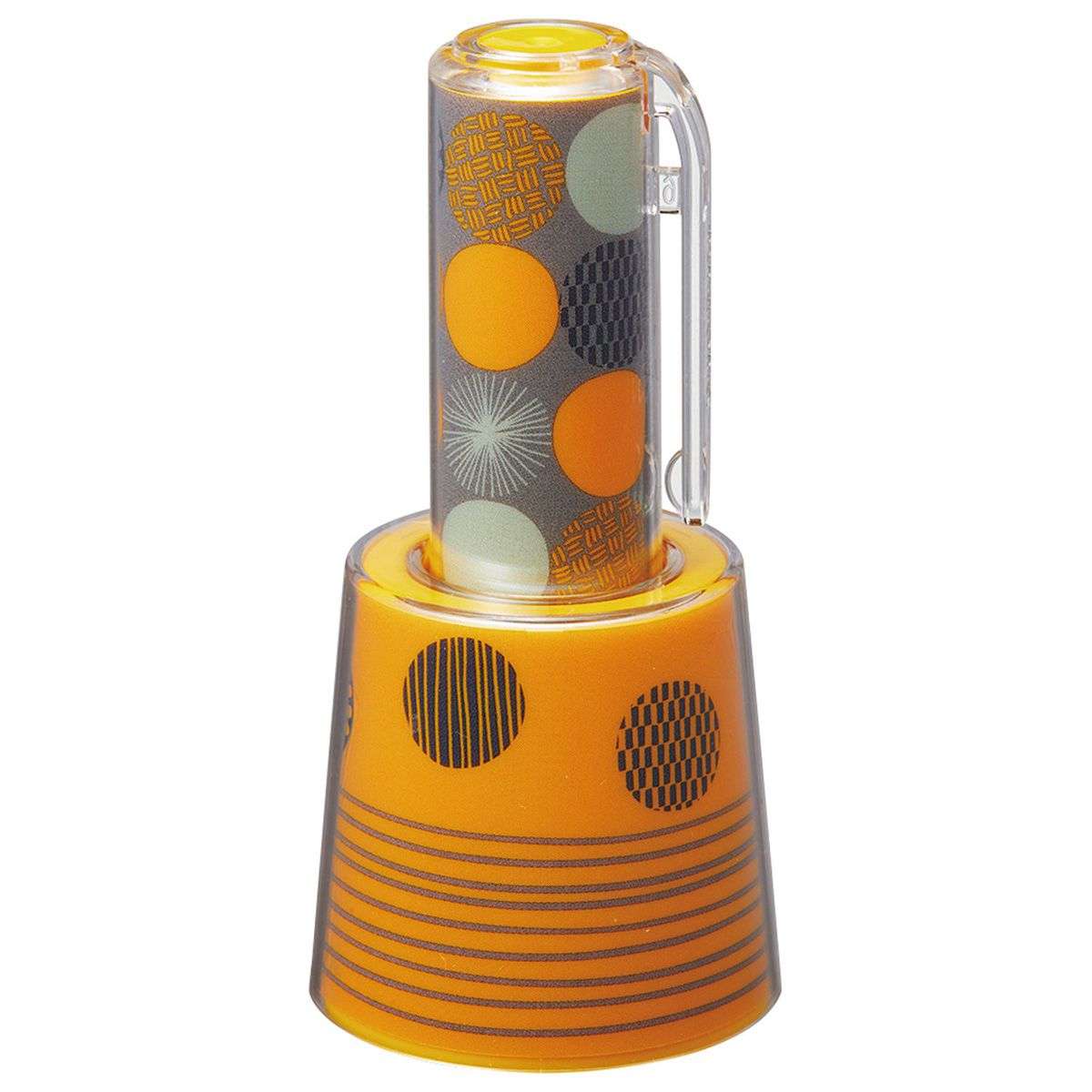 シャチハタ ネーム9着せ替えパーツ クリップホルダー&スタンド シンプル柄イエロー