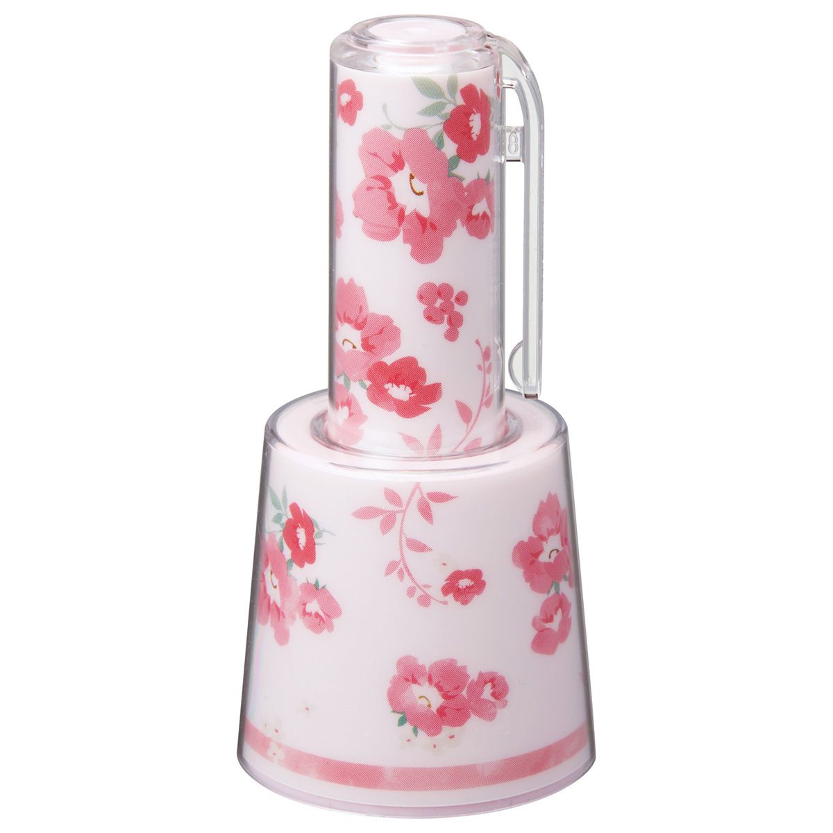 シャチハタ ネーム9着せ替えパーツ クリップホルダー&スタンド フラワー柄ペールピンク