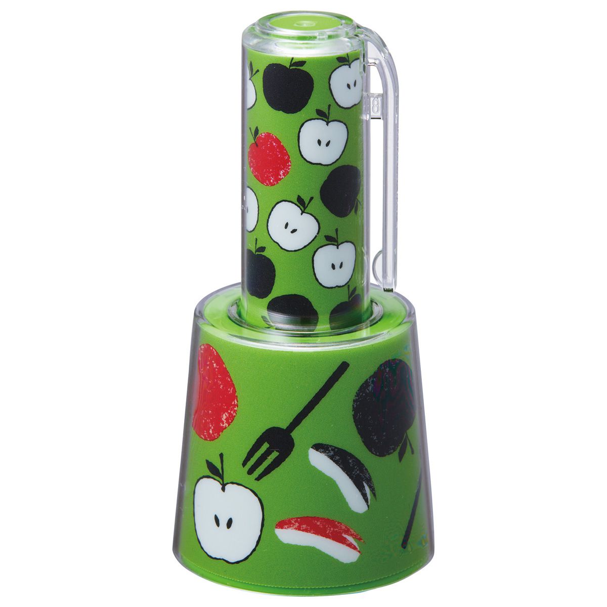 シャチハタ ネーム9着せ替えパーツ クリップホルダー&スタンド リンゴ柄イエローグリーン