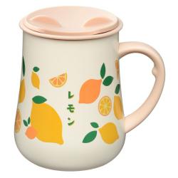 レトル オフィスマグ マグカップ 460ml レモン 蓋付 真空断熱 保温 保冷 タンブラー ハンドル付き